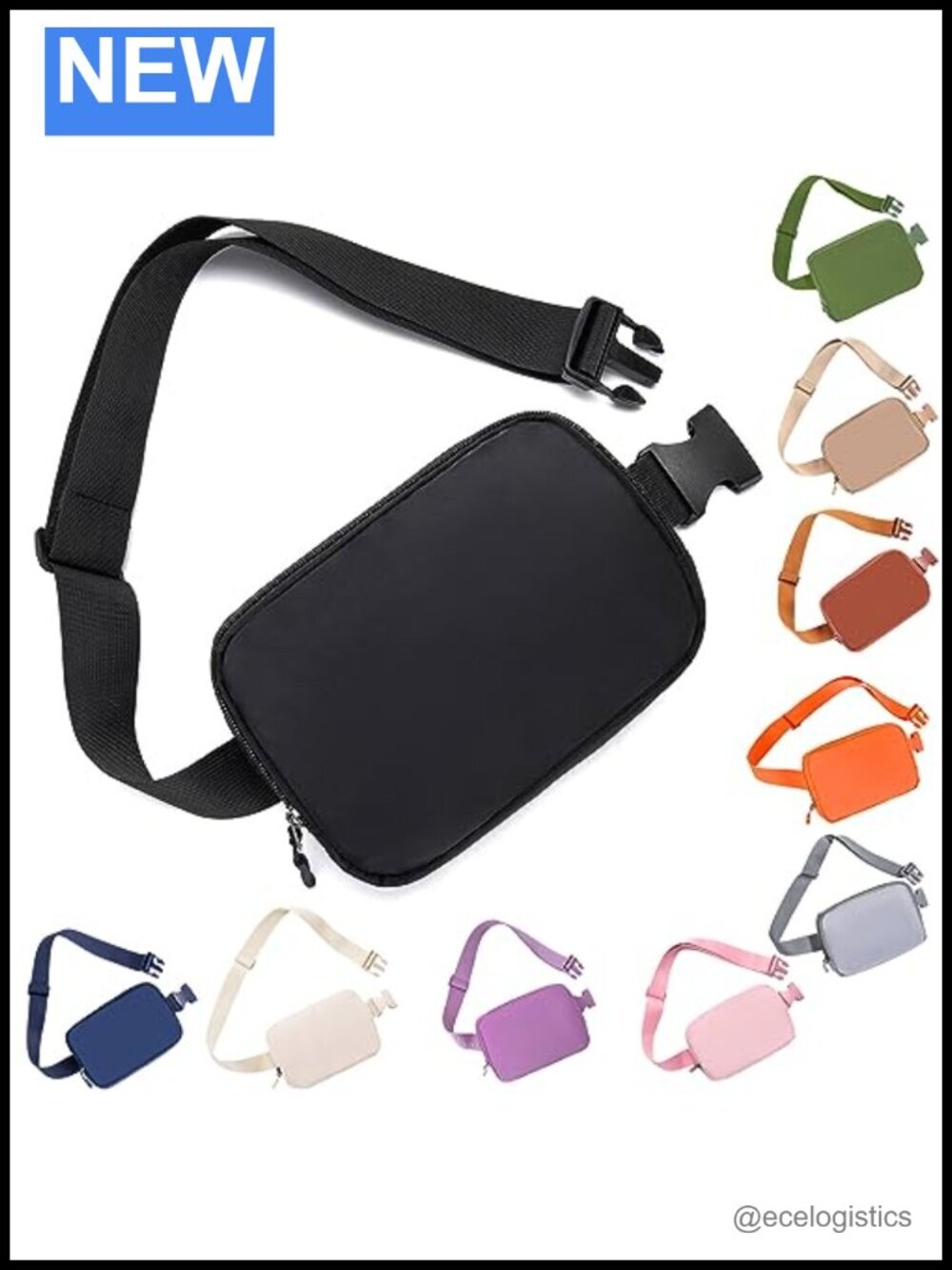 Nylon Waterproof Fanny Pack Adjustable Crossbody Belt Bag